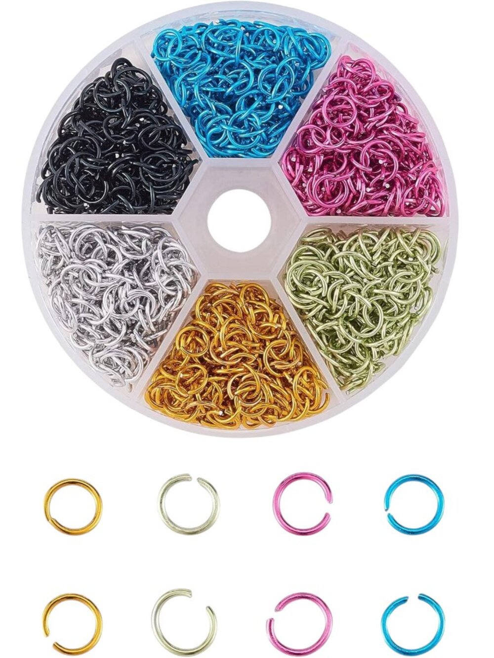 6 Colors Open Jump Ring Set Aluminum Jewelry Making